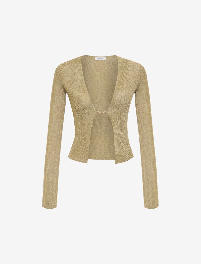 Presley Knit Top | Gold Shimmer - Tops