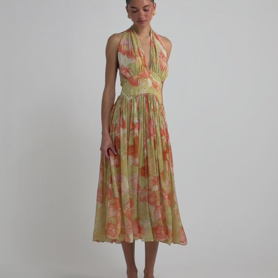 Boulevard Midi Dress | Botanical Sunrise