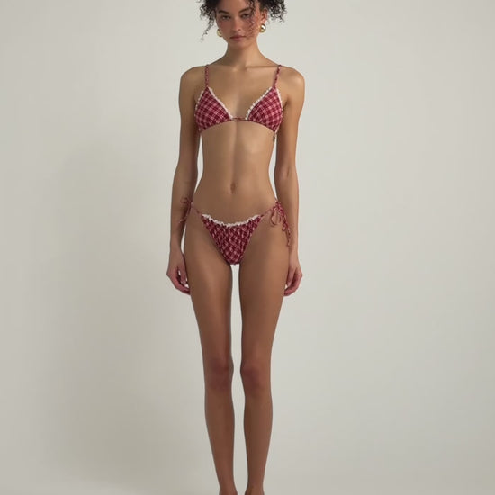 Hamptons Bikini Top in Country Check