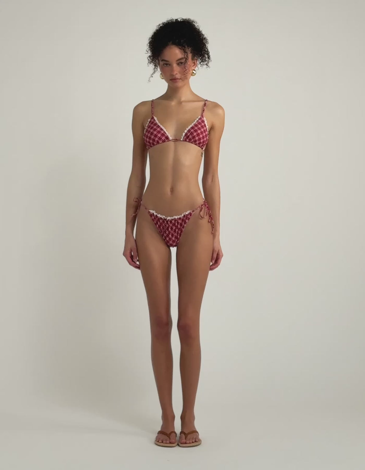 Hamptons Bikini Top in Country Check