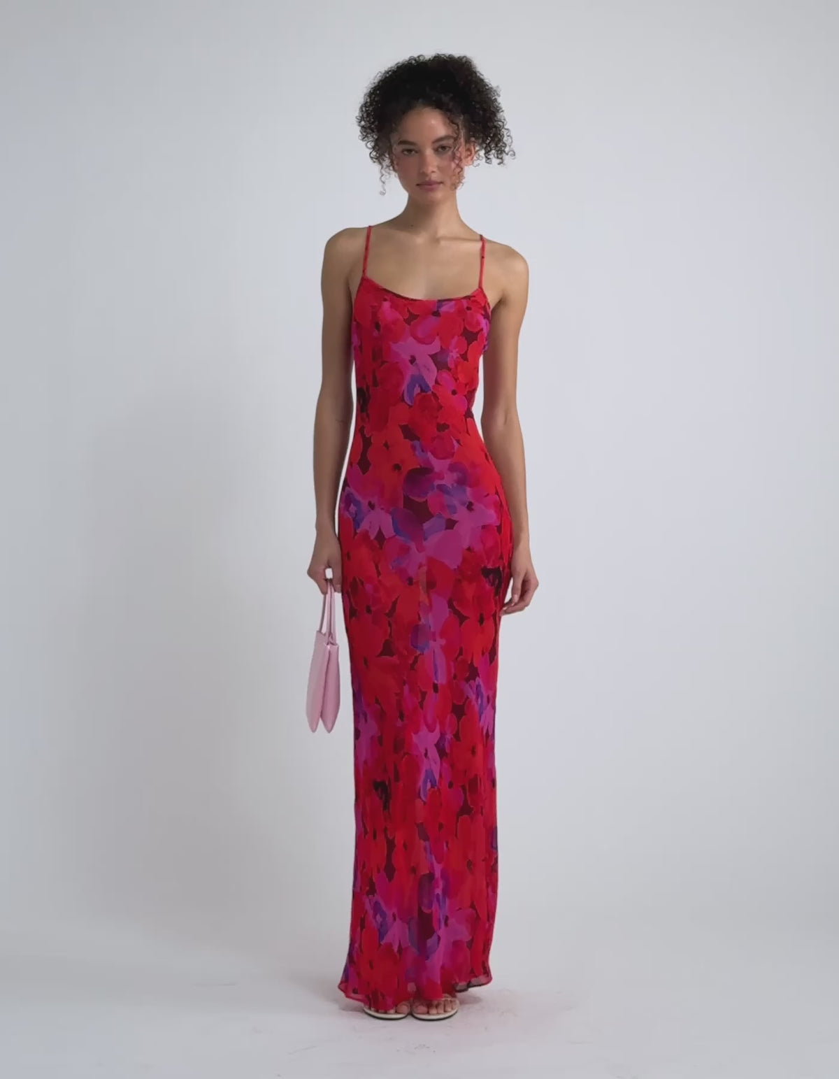 Vintage Slip Maxi Dress | Watercolor Pansy