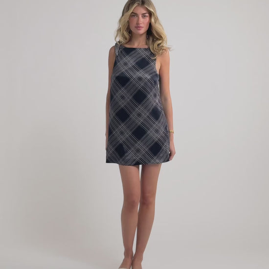 Lennon Mini Dress | Midnight Tartan