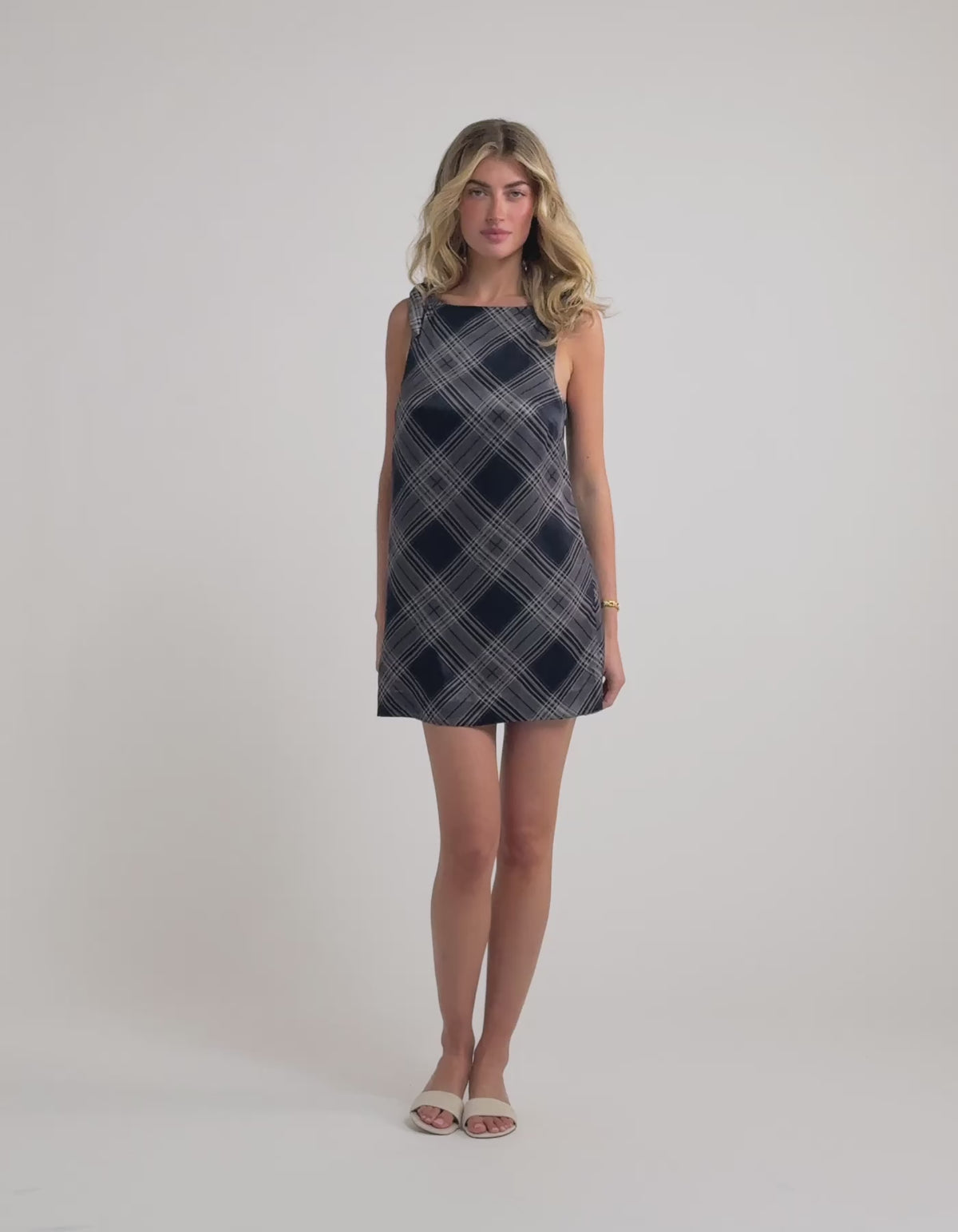 Lennon Mini Dress | Midnight Tartan
