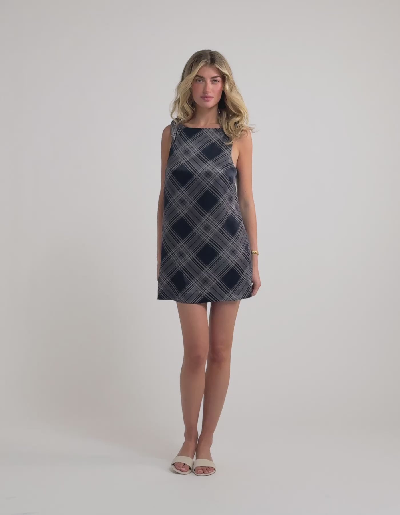 Lennon Mini Dress | Midnight Tartan