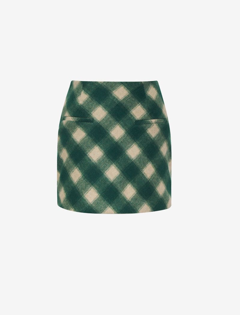 Ranch Mini Skirt | Green Plaid - Mini Skirt