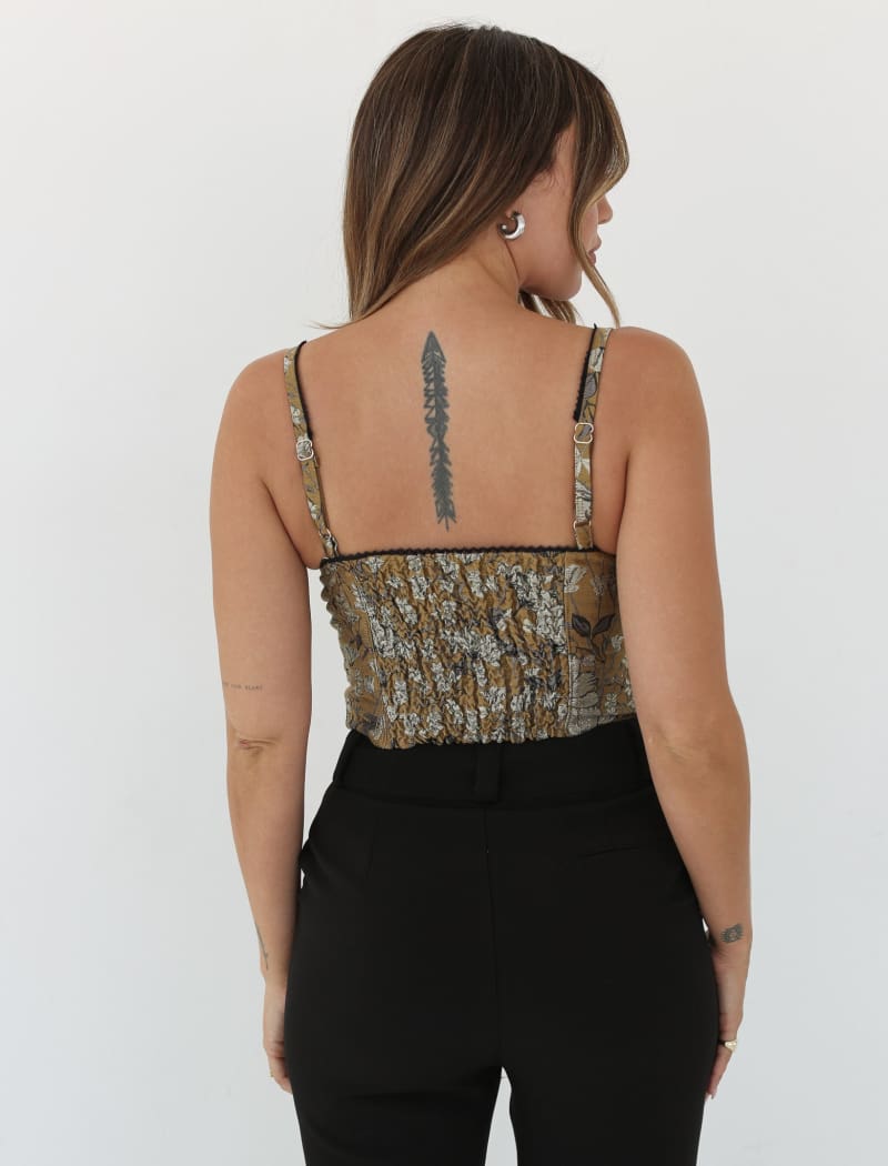 Renaissance Corset | Metallic Garden Jacquard - Bustiers and Corsets