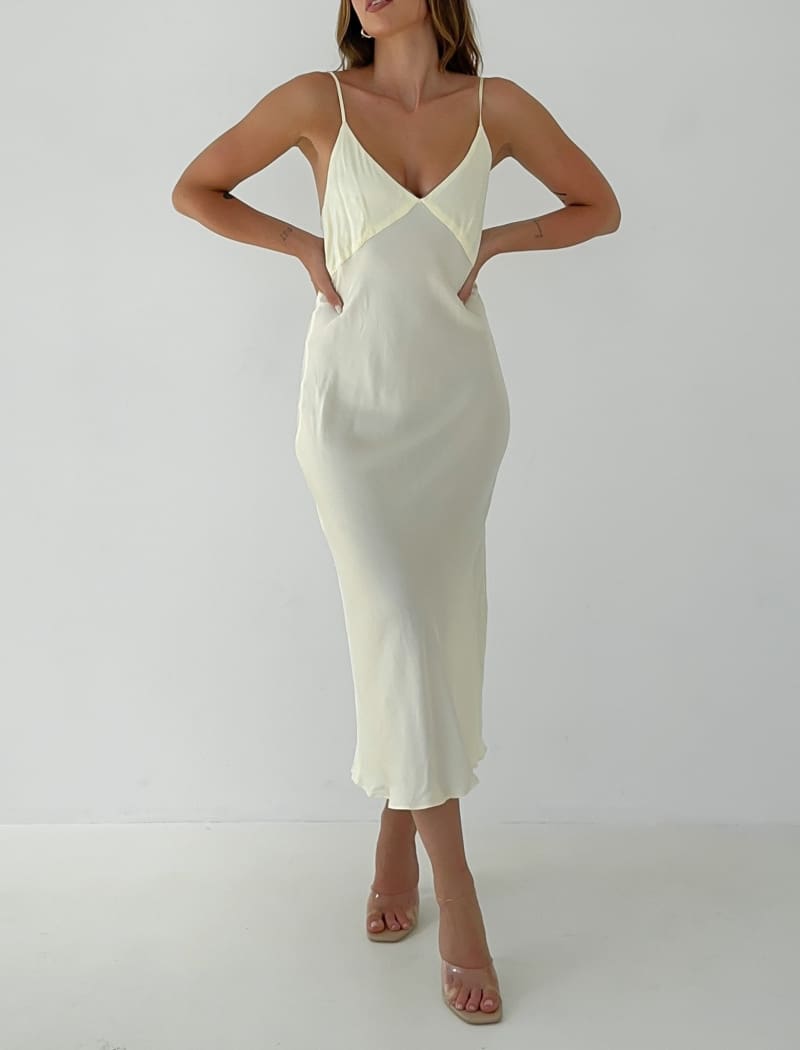 Riviera Slip Dress | Buttermilk - Midi Dress