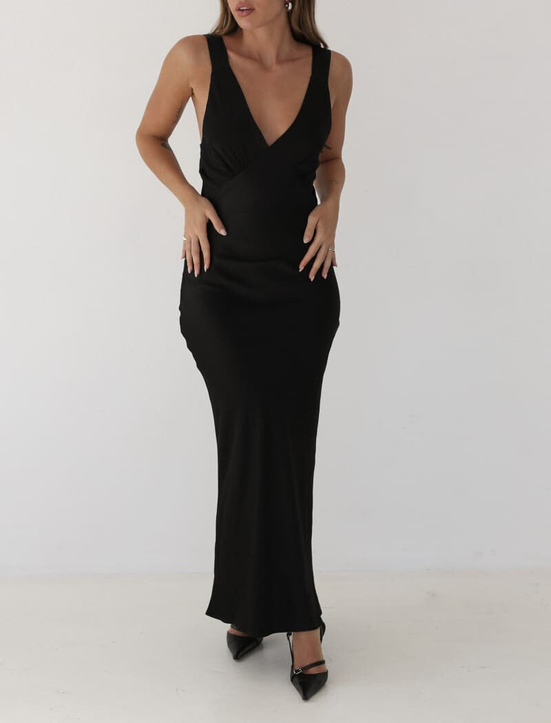 Sunset Strip Maxi Dress | Black - Maxi Dress