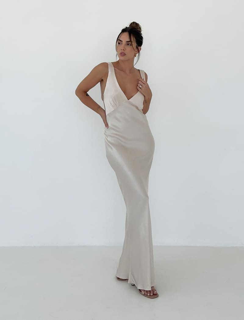 Sunset Strip Maxi Dress | Champagne - Dresses