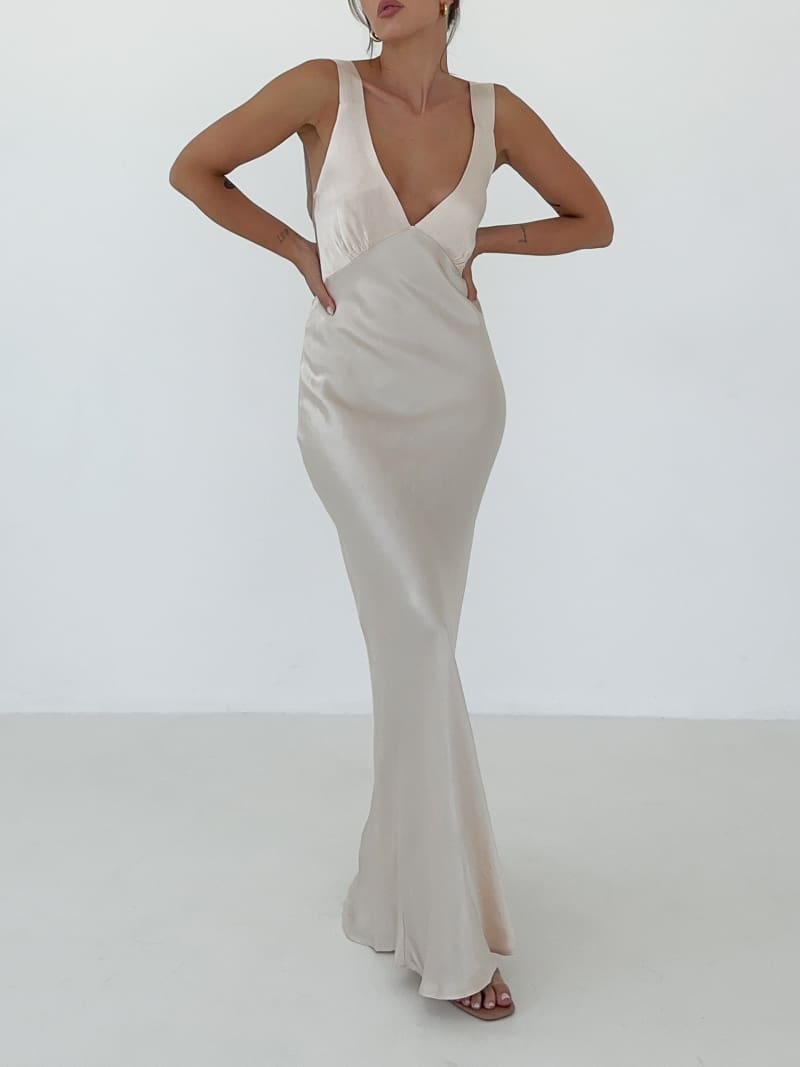 Sunset Strip Maxi Dress | Champagne - Dresses