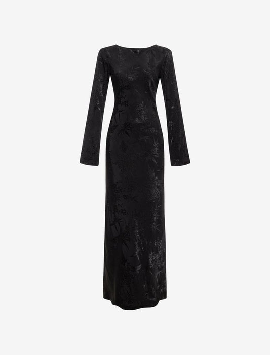 Sweet Talker Maxi Dress | Black Jacquard - Maxi Dress