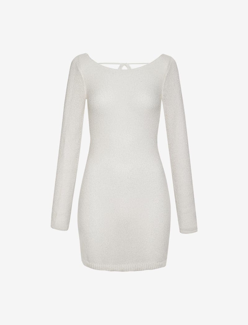 Sweet Talker Mini Dress | Slub White - Mini Dress