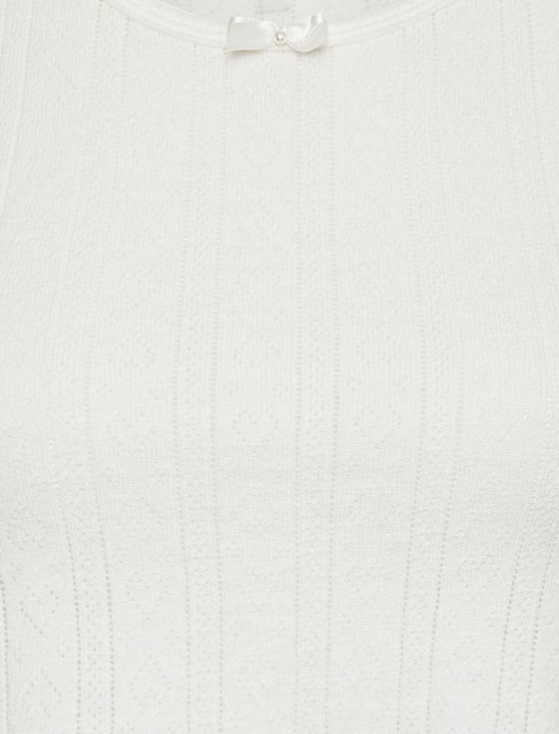 Topanga Tee | White Pointelle - T-Shirt