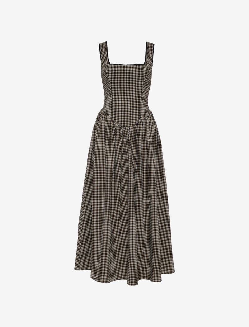 Toulouse Gingham Midi Dress | Black Gingham Rumored Toulouse Gingham Midi Dress | Black Gingham Rumored