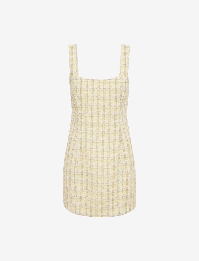 Twiggy Mini Dress | Limon Shimmer Tweed - Mini Dress