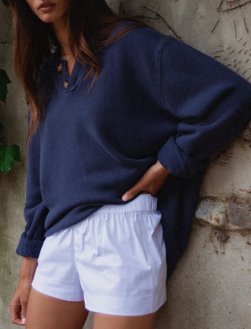 Varsity Henley | Navy - Knitwear