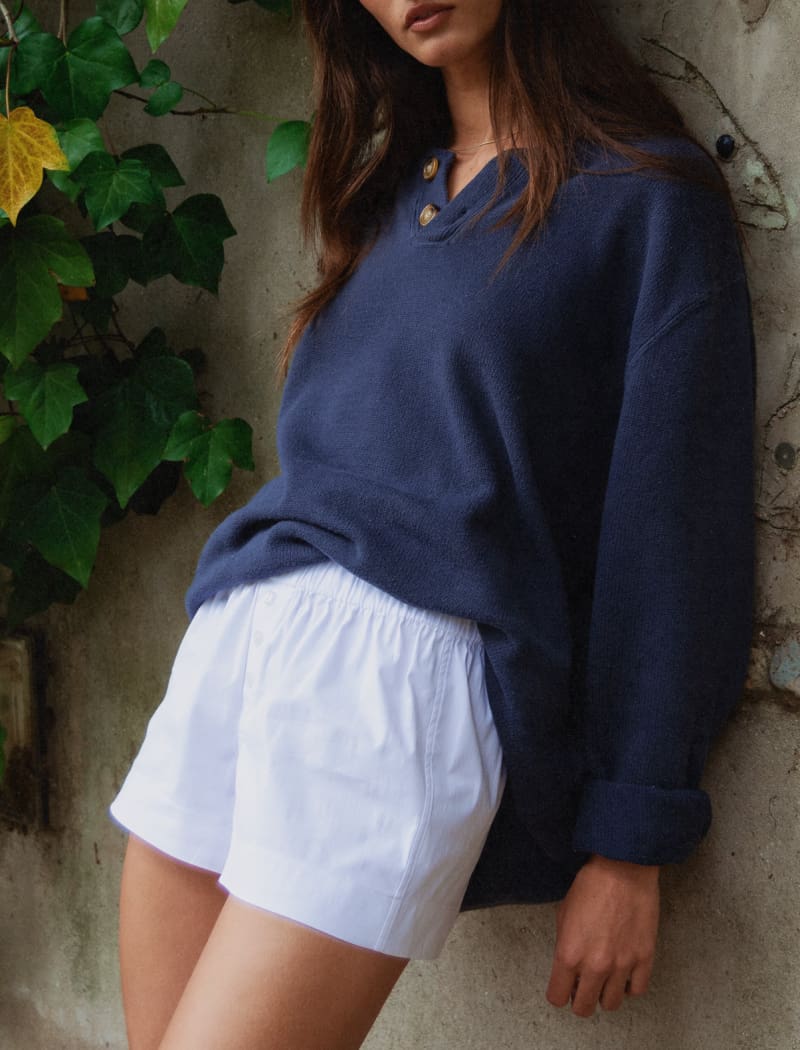 Varsity Henley | Navy - Knitwear
