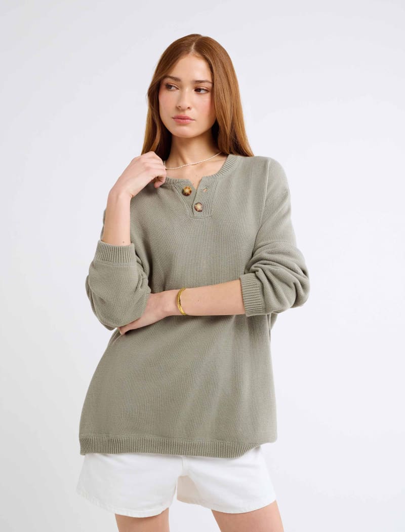 Varsity Henley | Sandstone - Sweaters