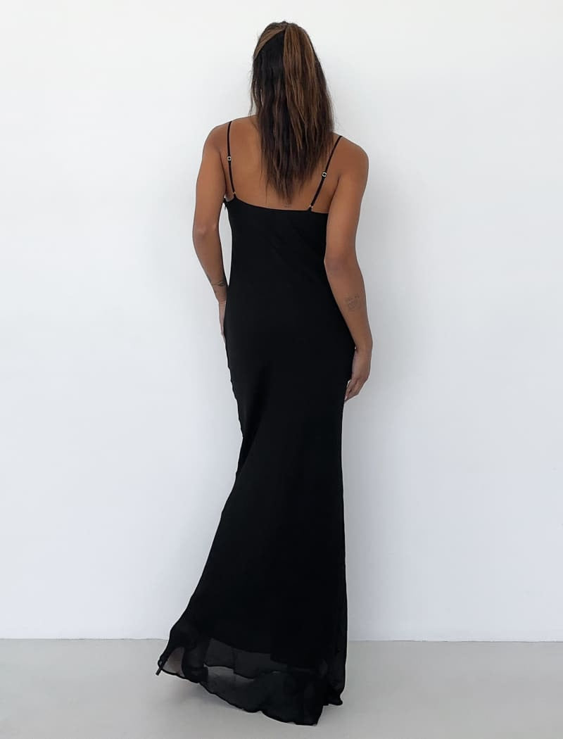 Vintage Slip Maxi Dress | Black - Maxi Dress