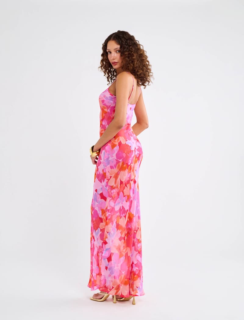 Vintage Slip Maxi Dress | Watercolor Pansy - Maxi Dress