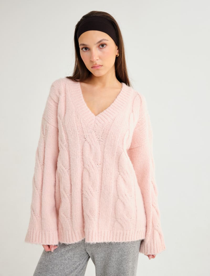 Whistler V-Neck Sweater | Petal - Sweaters