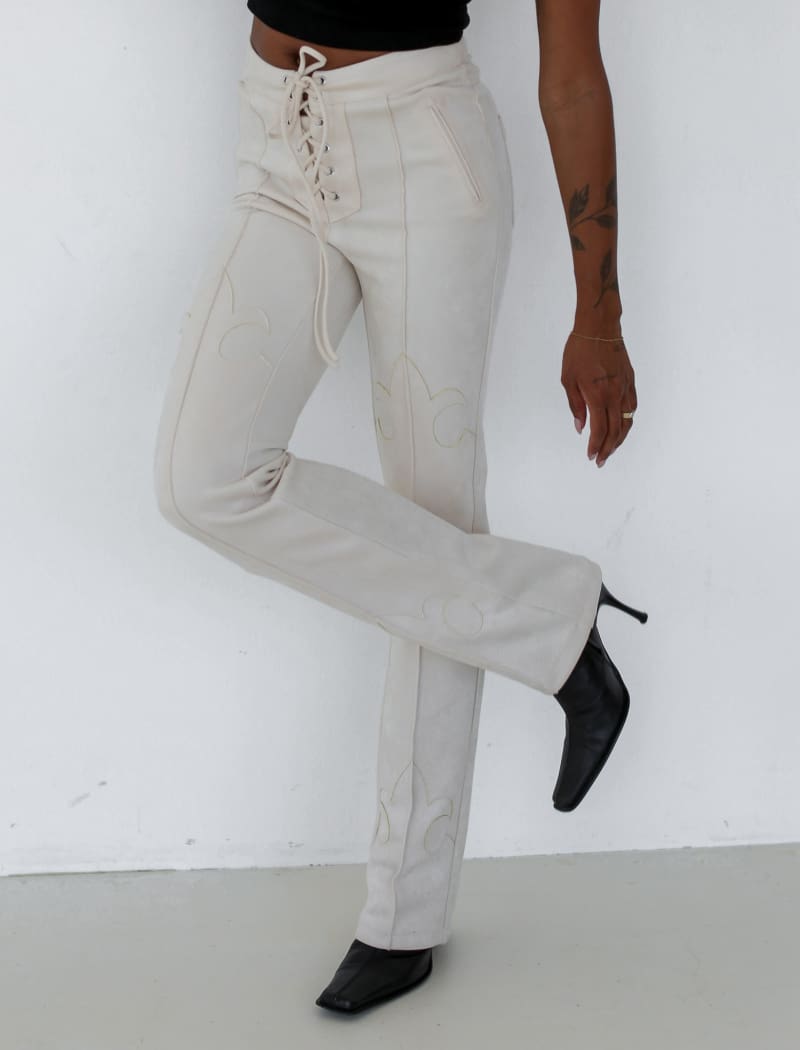 Yellowstone Pant | Cream Suede - Pants